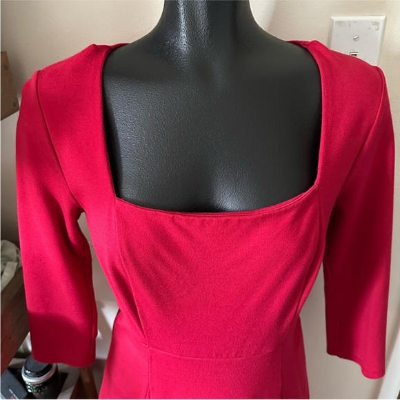 Anthropologie Maeve Jocelyn Fit and Flare Red Dress - Picture 4 of 9